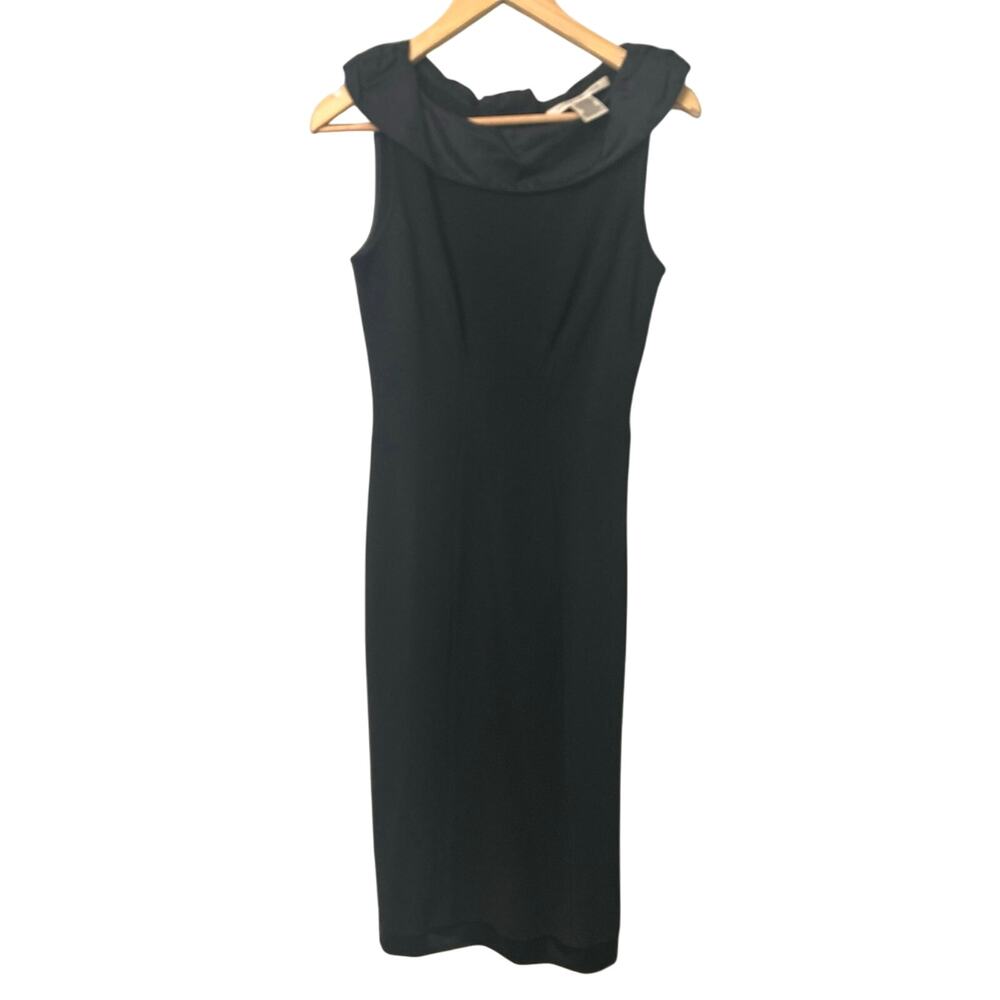 Diane Von Furstenberg  Black Wool Blend Sleeveless Sheath Dress, Women’s 4